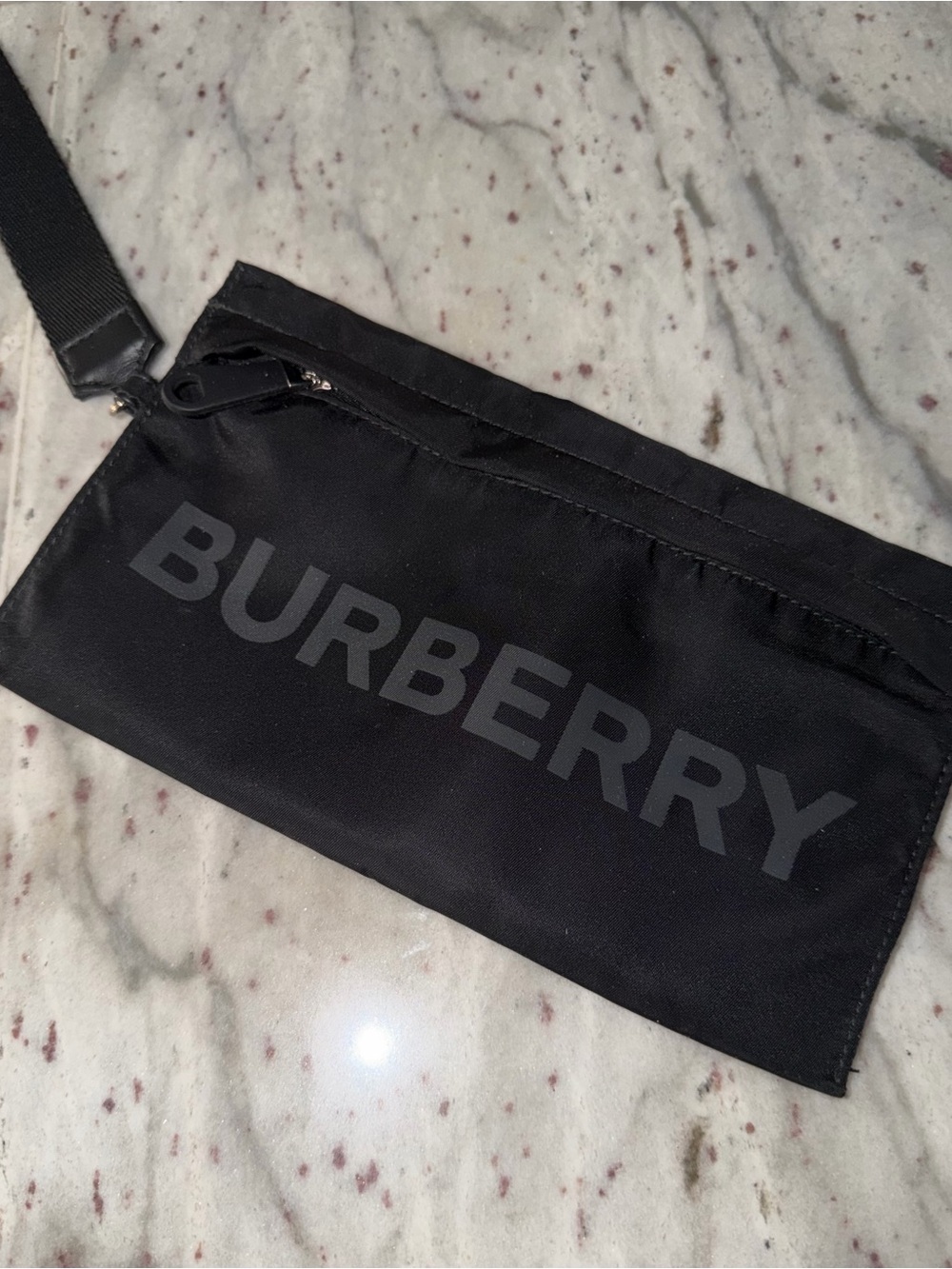 Burberry Black Logo Wristlet Pouch